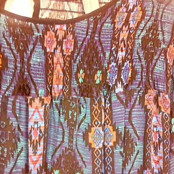 Forever 21 Conceptions Blue Printed long sleeve blouse Size: S - Picture 5 of 12